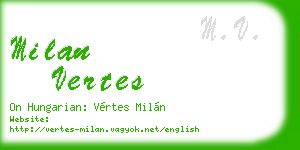 milan vertes business card