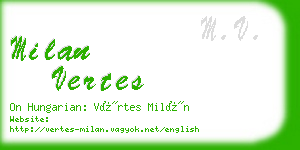 milan vertes business card